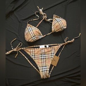 NWT Burberry Cobb Vintage Check Bikini Set